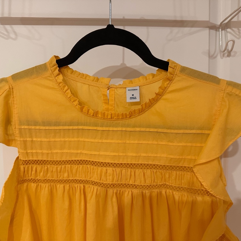 Old Navy Yellow Ruffle Top